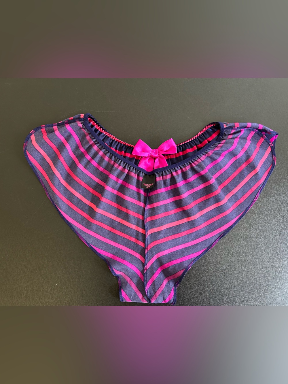 VICTORIA SECRET SEXY LITTLE THINGS Striped Satin Baby Doll Lingerie Set VIBRANT - Picture 6 of 13